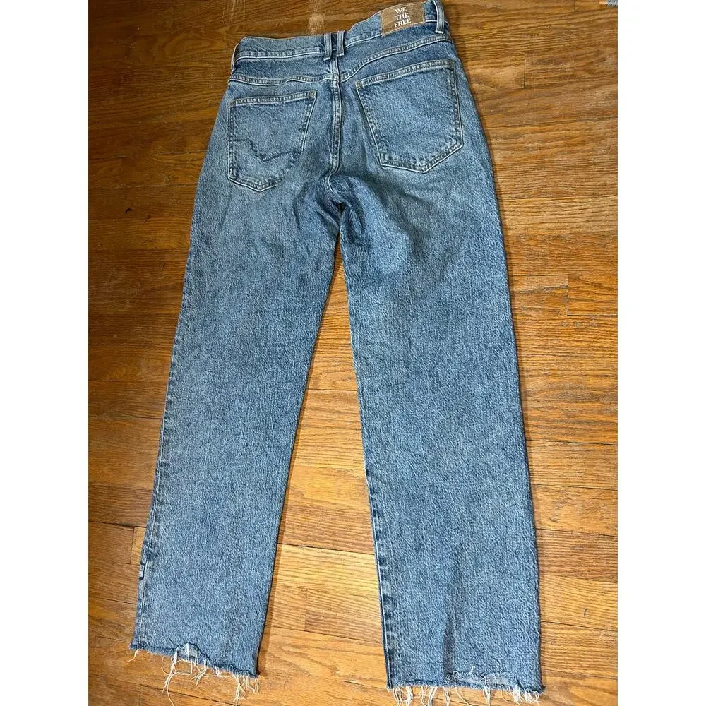 Free People We The Free Risk Taker High Rise Straight Jeans Mantra Size 28